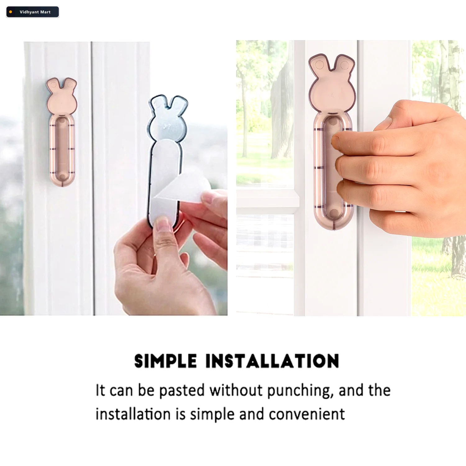 Vidhyant Mart Self Stick Cabinet Handle No Drill Easy Install Gr 2