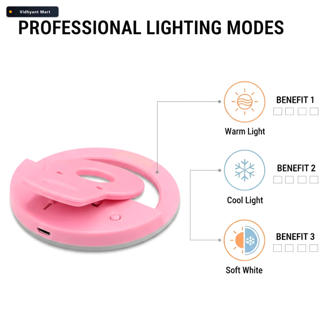 Vidhyant Mart Selfie Ring Light Portable Led For Flawless Photos 2