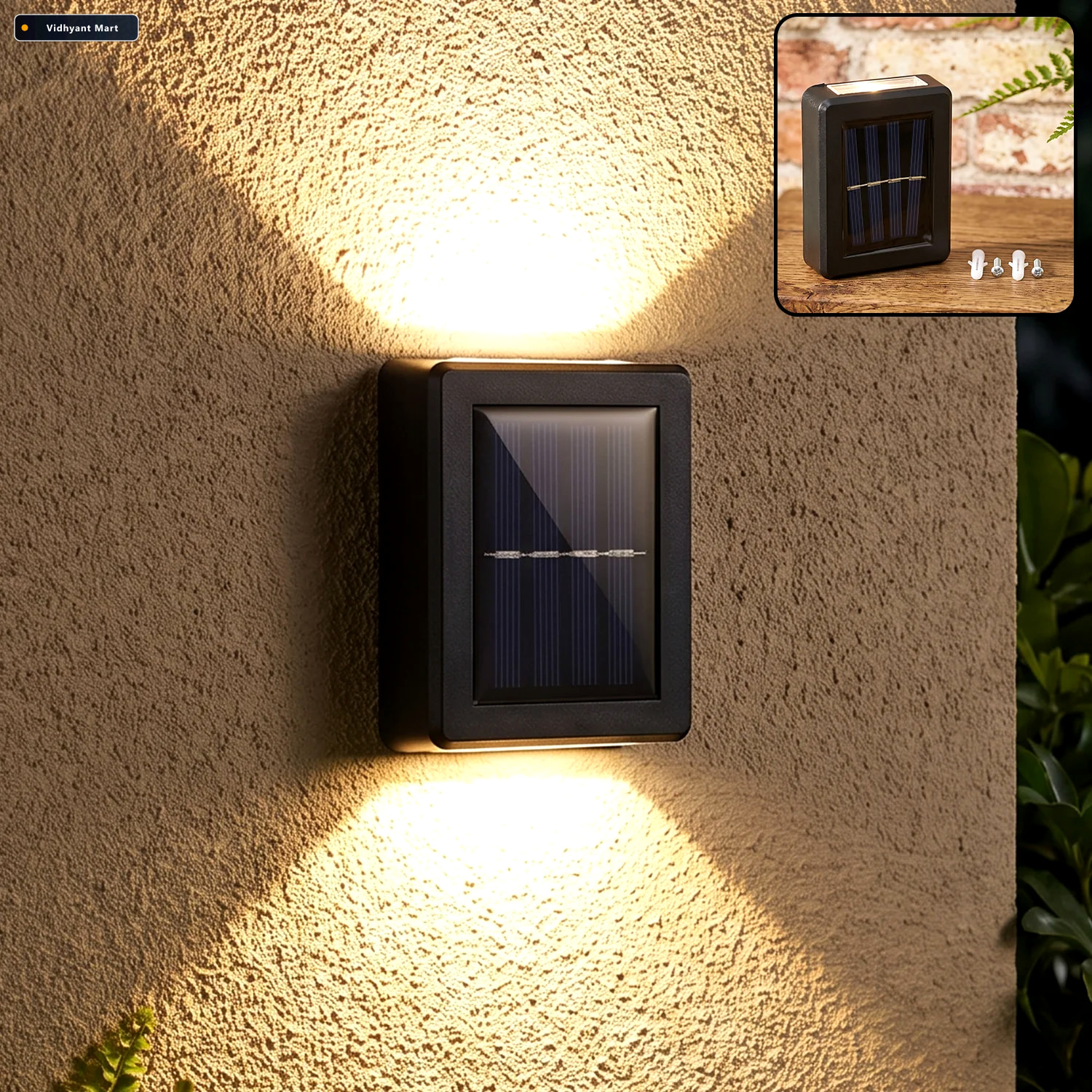 Vidhyant Mart Sensor Solar Led Wall Light Up Down Beam Outdoor G 1