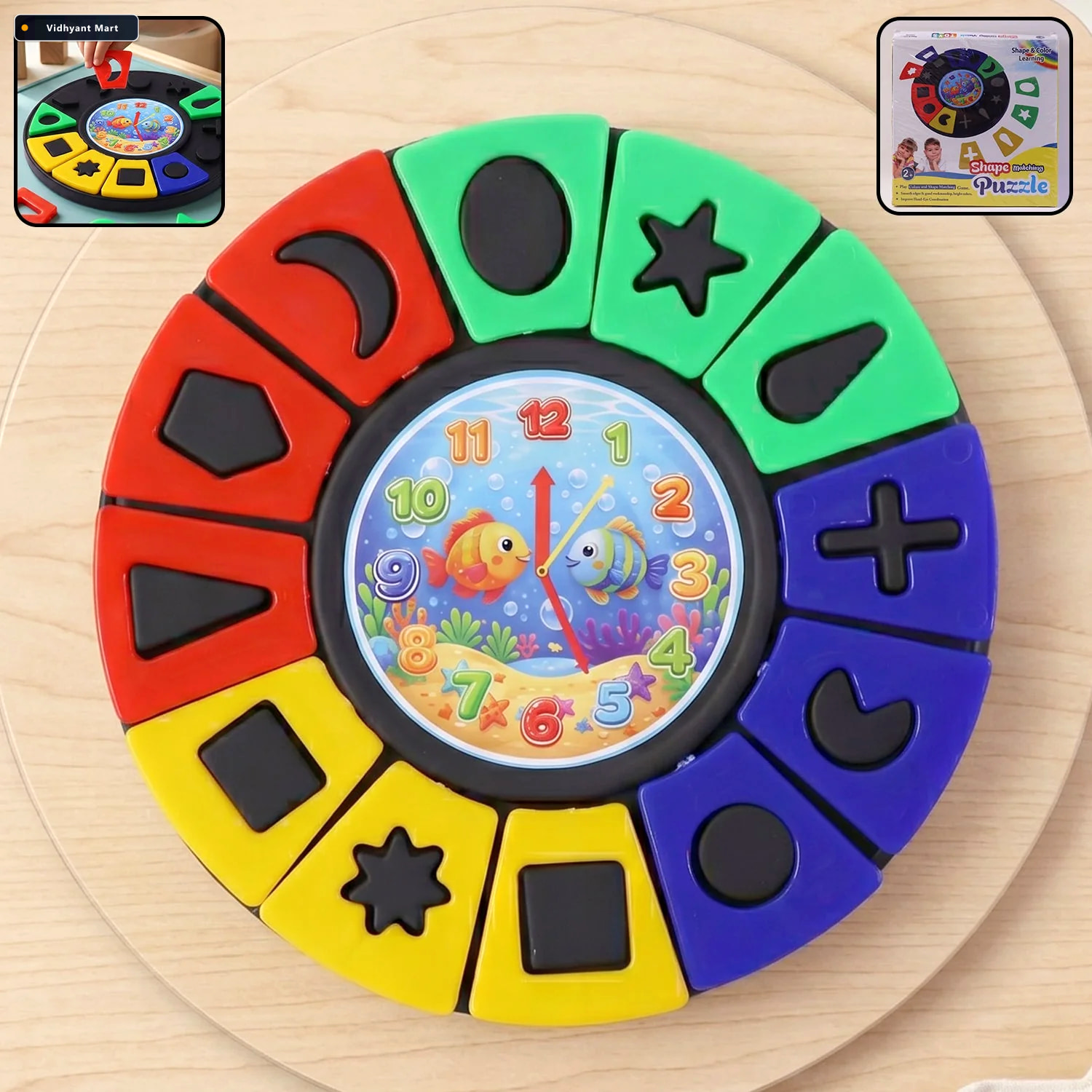 Vidhyant Mart Shape Color Matching Puzzle Toy With Clock Early L 1