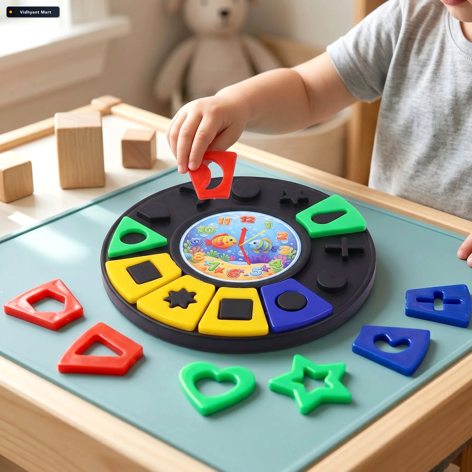 Vidhyant Mart Shape Color Matching Puzzle Toy With Clock Early L 3