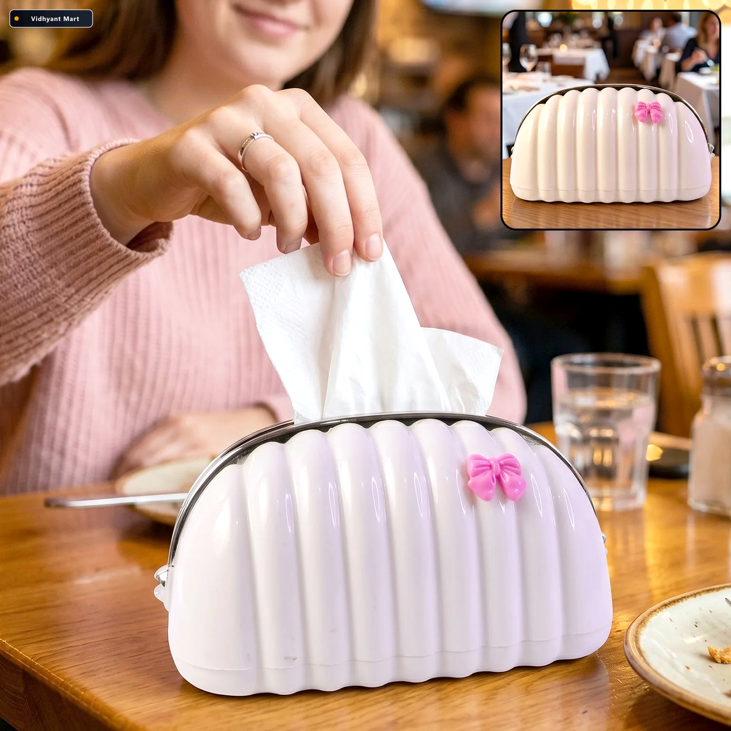 Vidhyant Mart Shell Shape Tissue Dispenser Elegant Decor For Hom 1