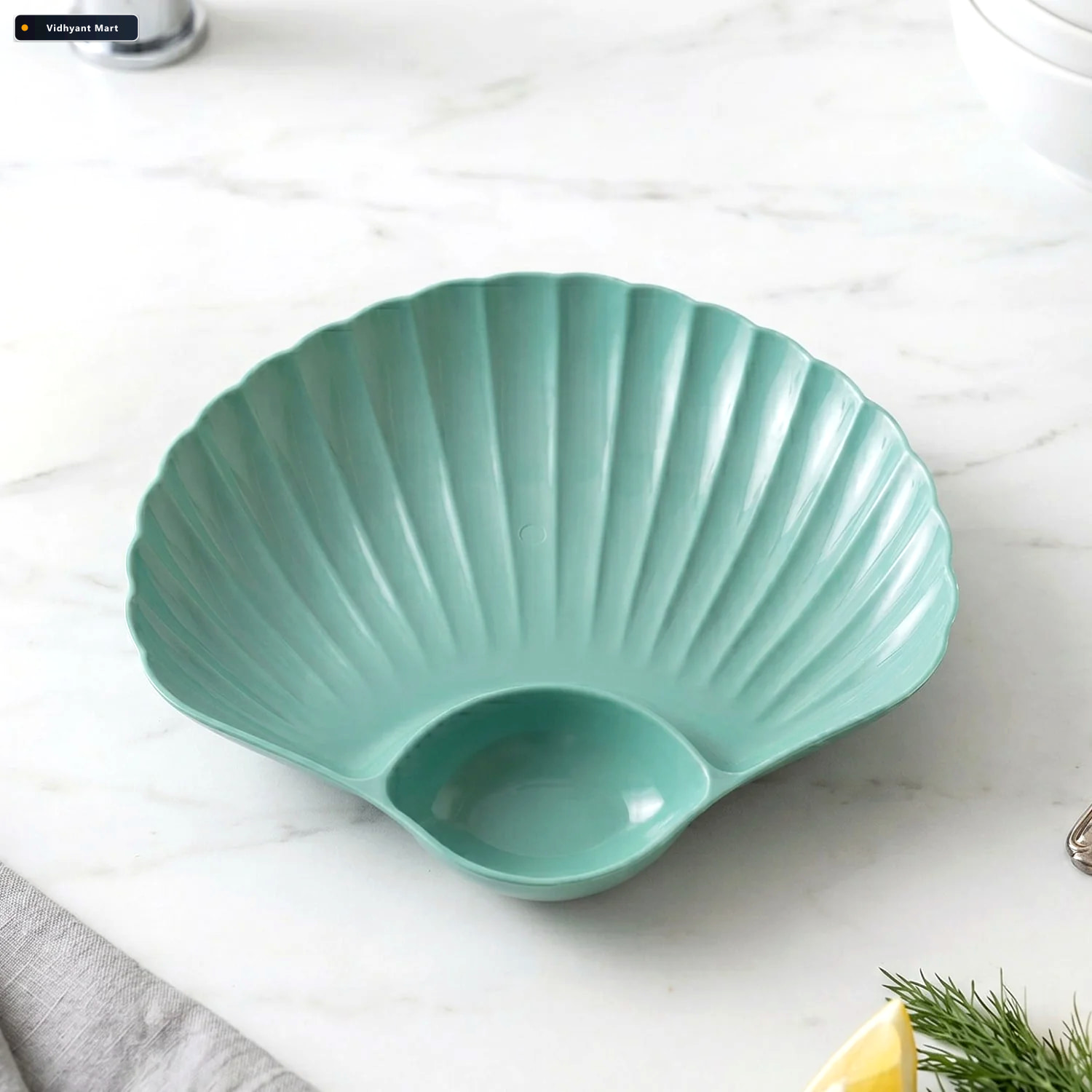 Vidhyant Mart Shell Shaped Snack Serving Plate Tray Stylish Reus 3