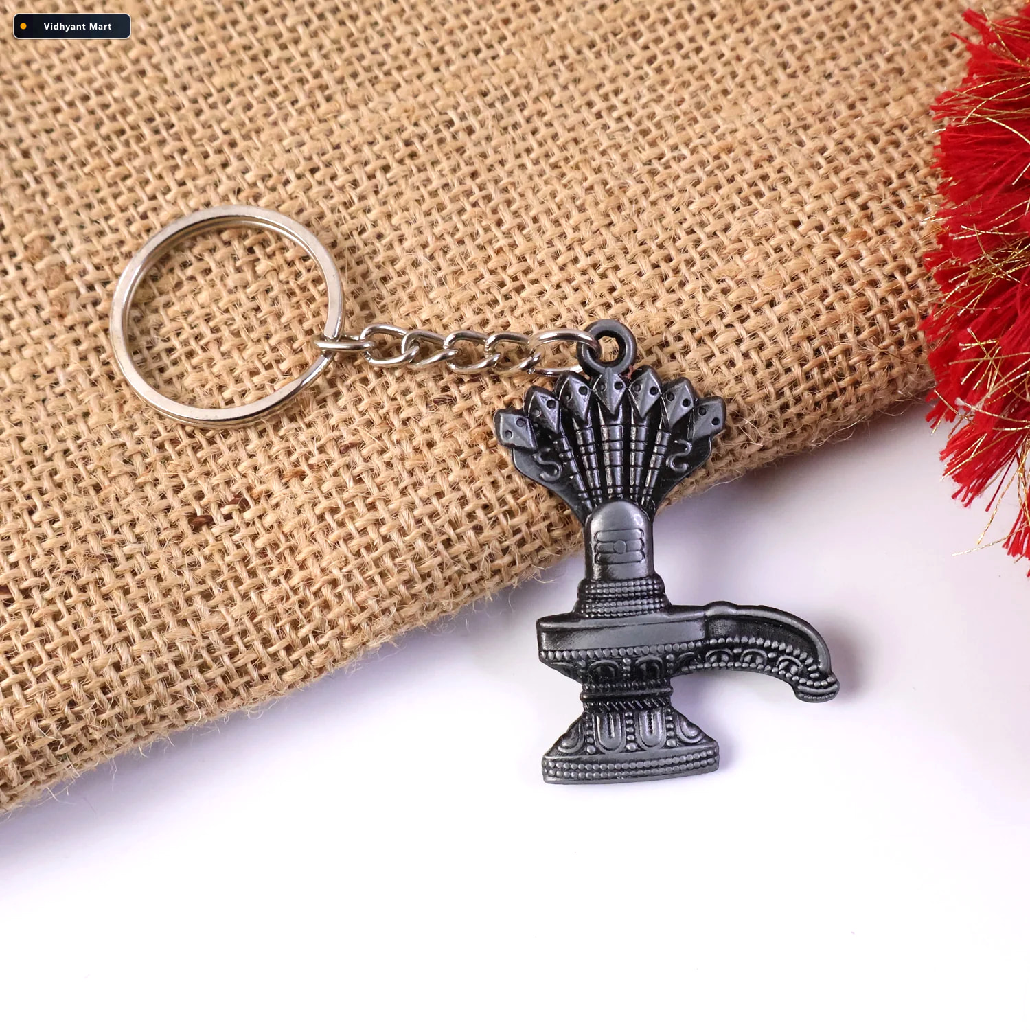 Vidhyant Mart Shiva Lingam Metal Keychain Durable Spiritual Acce 1