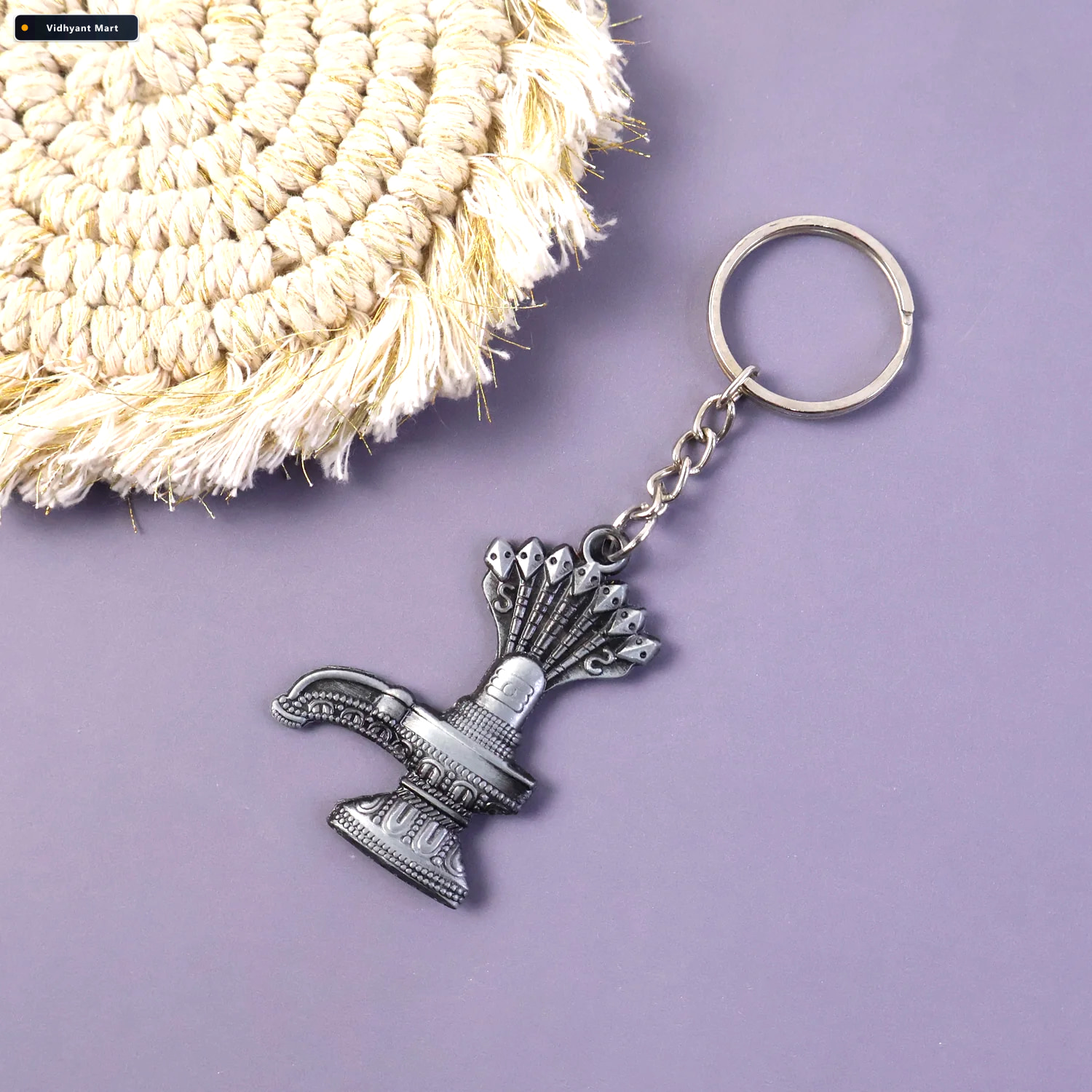 Vidhyant Mart Shiva Lingam Metal Keychain Durable Spiritual Acce 3