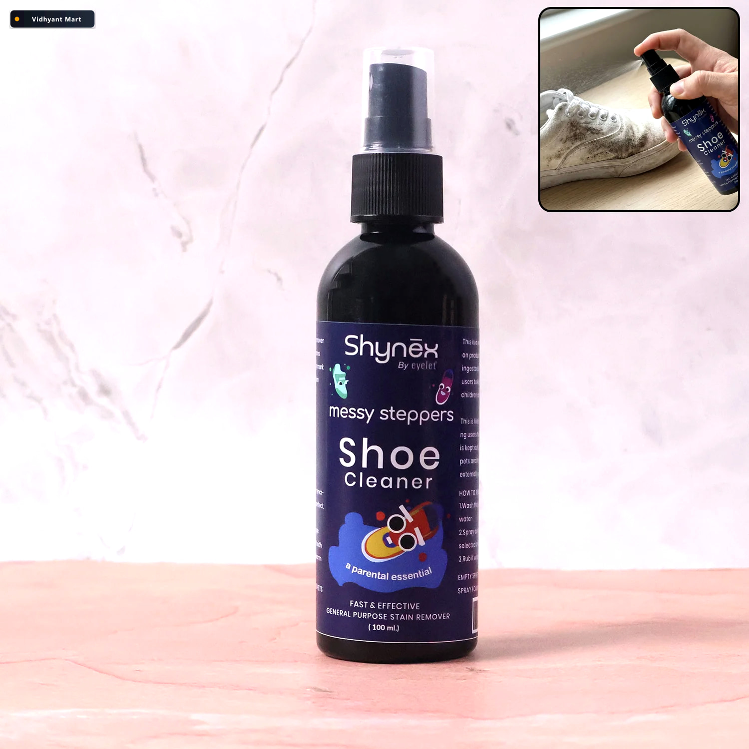 Vidhyant Mart Shoe Cleaner Spray Fast Gentle Stain Removal 100ml 2