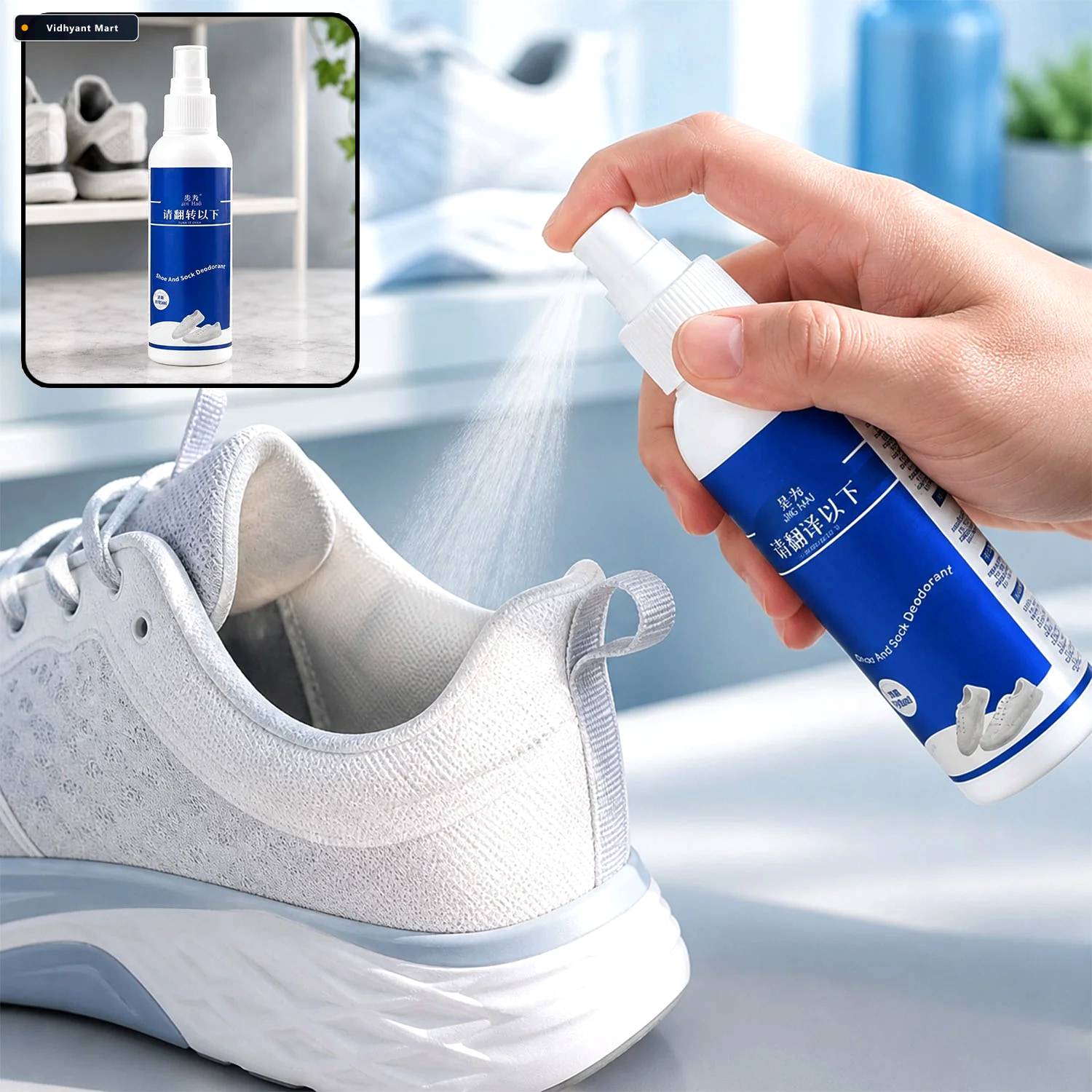 Vidhyant Mart Shoe Deodorizer Spray Odor Removal Freshness Velve 1