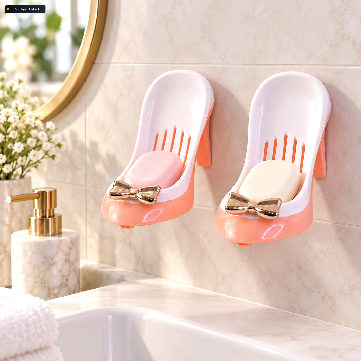 Vidhyant Mart Shoe Shaped Shower Soap Holders With Drainage And 3