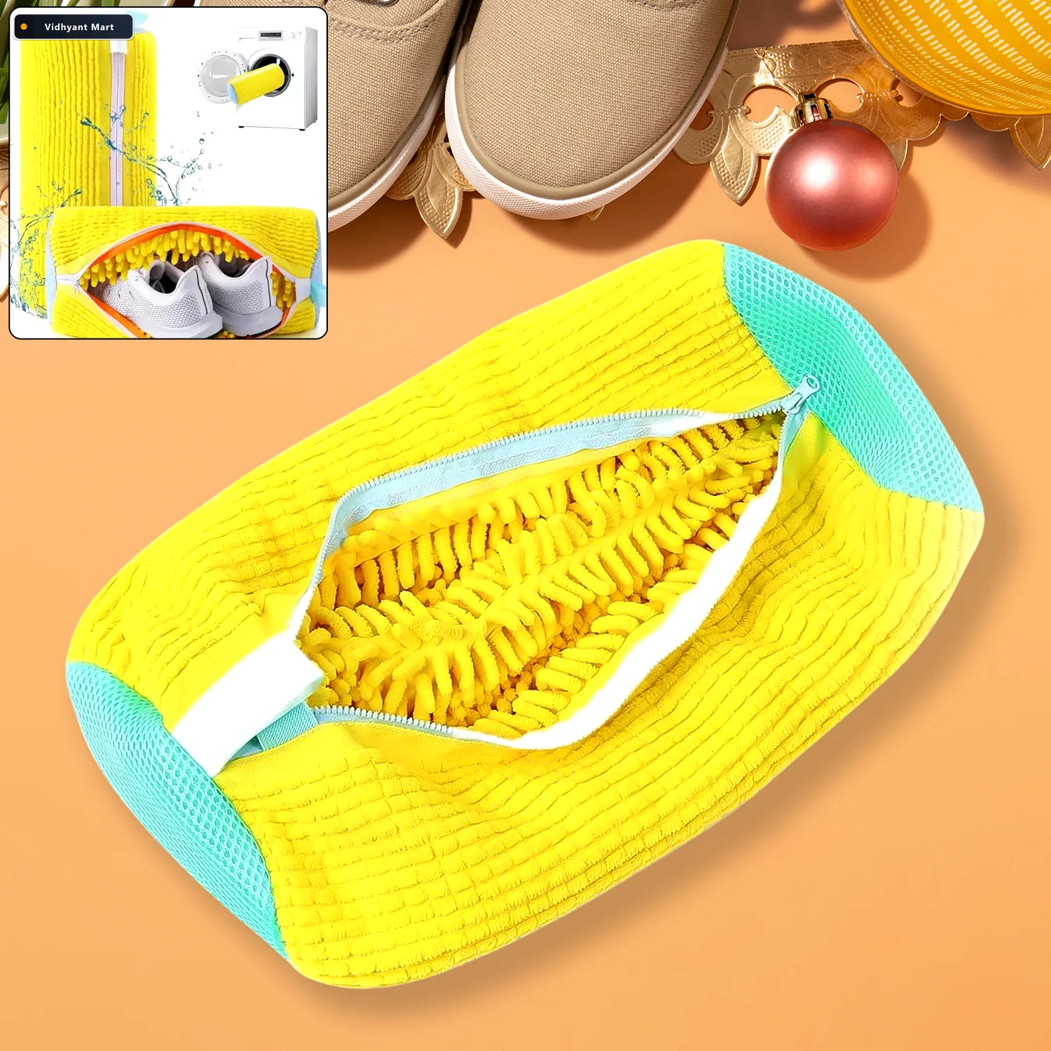 Vidhyant Mart Shoe Washing Machine Bag Microfiber Chenille Linin 1