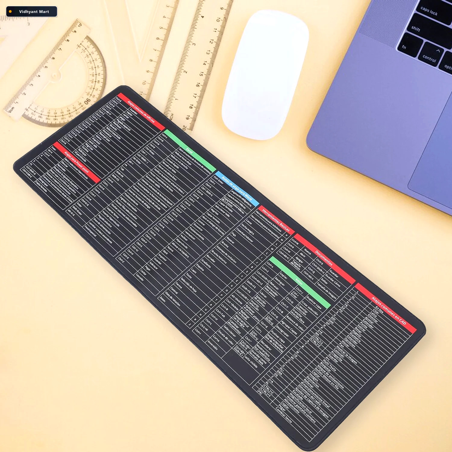 Vidhyant Mart Shortcut Keyboard Mat Large Anti Slip Desk Pad Wor 4