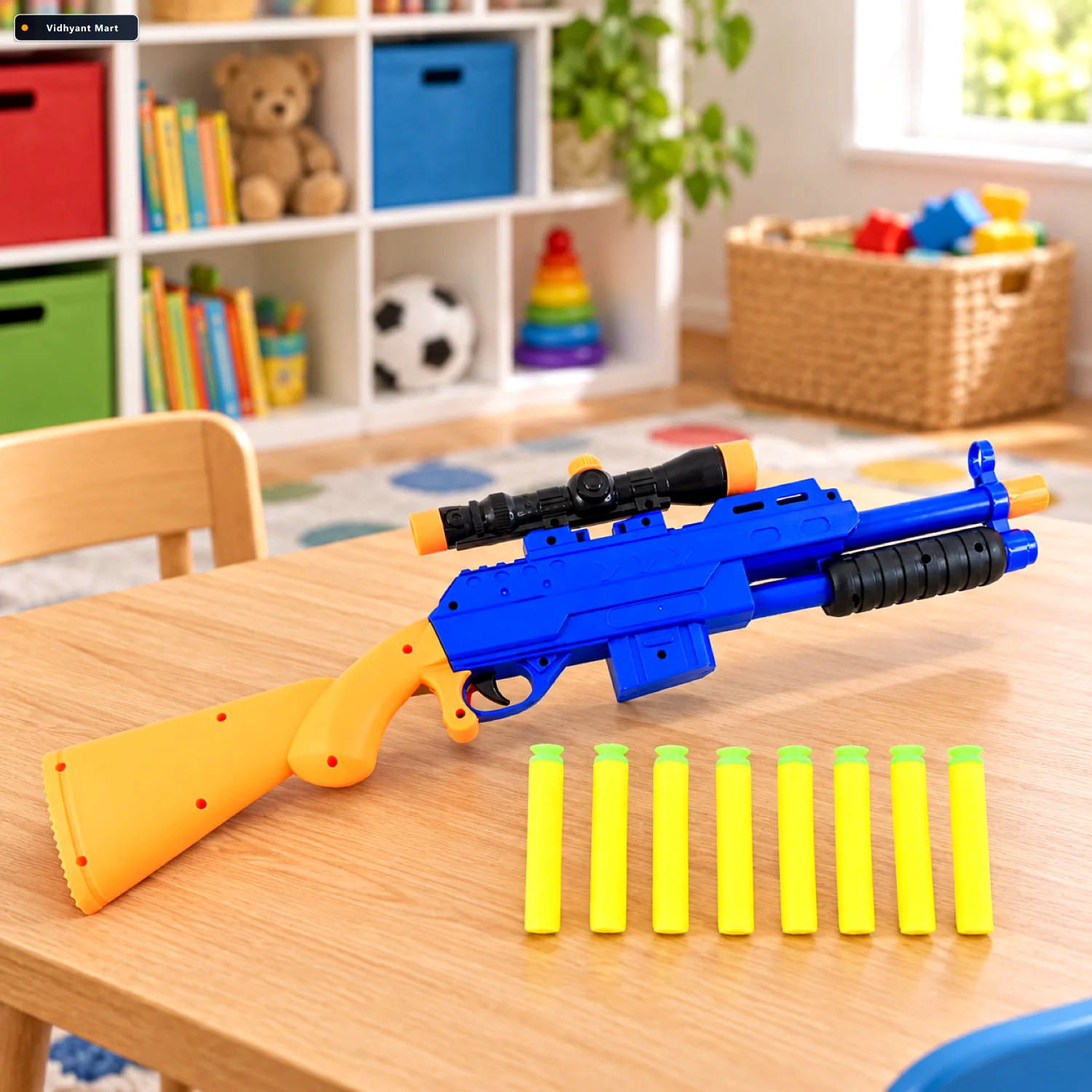 Vidhyant Mart Shot Air Gun Toy With Scope Safe Foam Bullet Blast 1