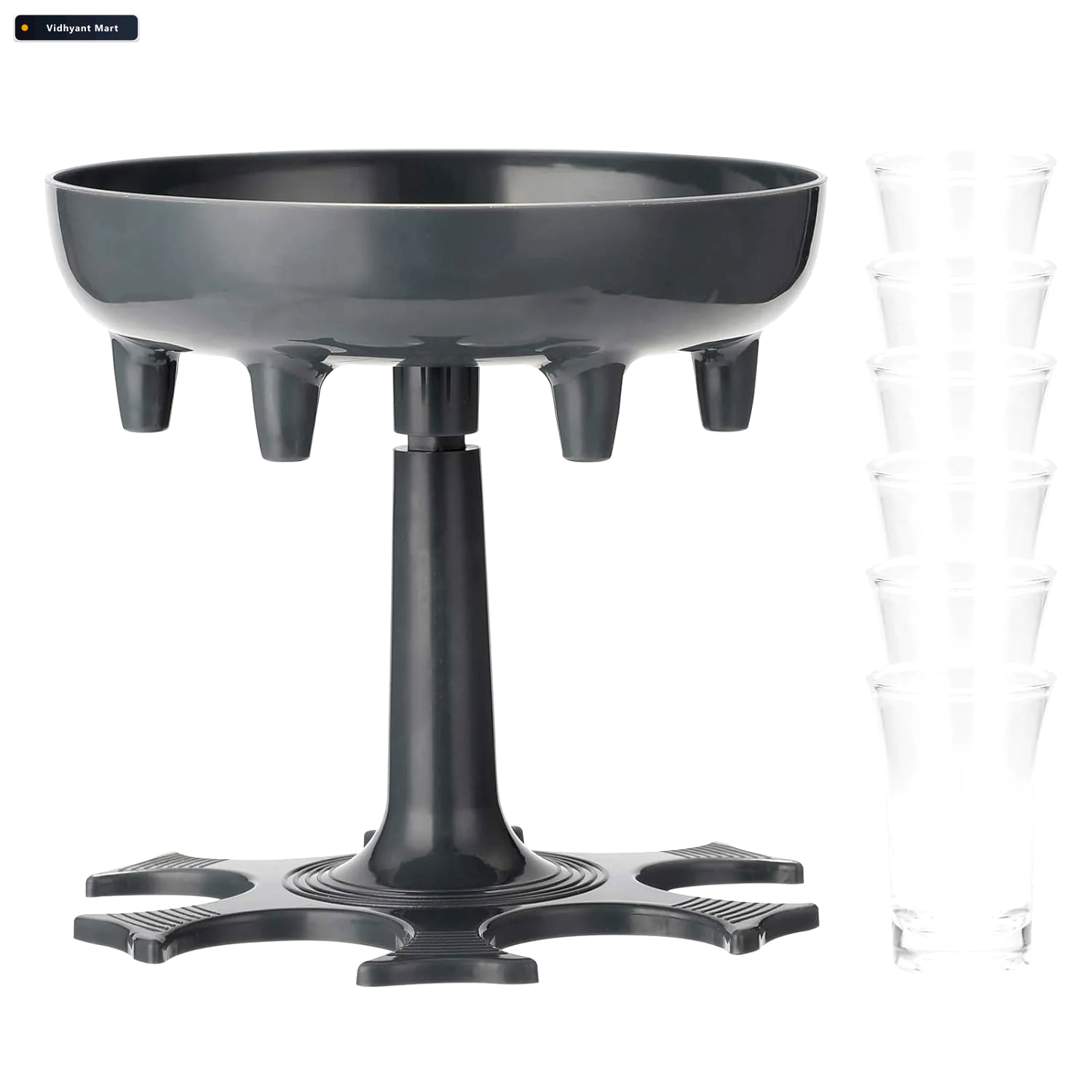 Vidhyant Mart Shot Glass Dispenser 6 Shot Party Set With Tray Gl 4