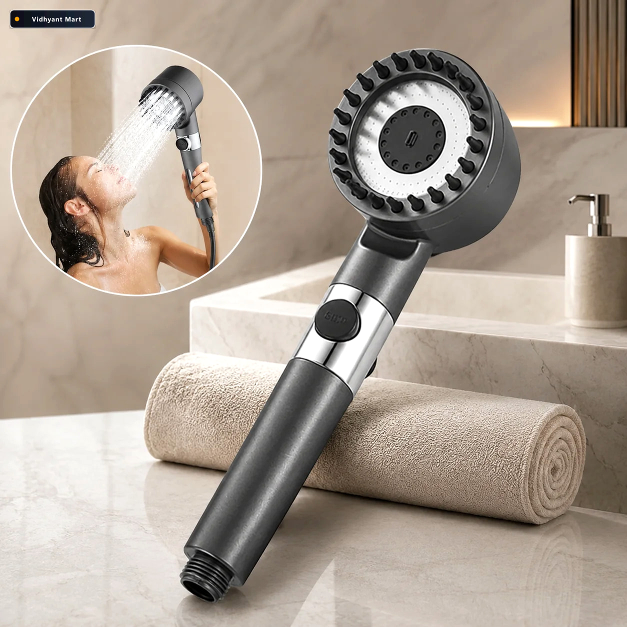Vidhyant Mart Shower Filter Head 3 Modes Chlorine Removal Mist R 1