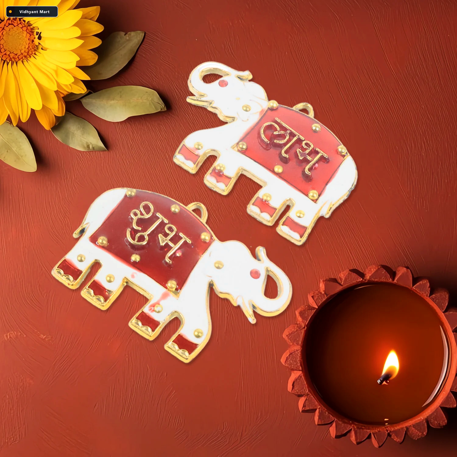 Vidhyant Mart Shubh Labh Elephant Wall Hangings Traditional Good 2
