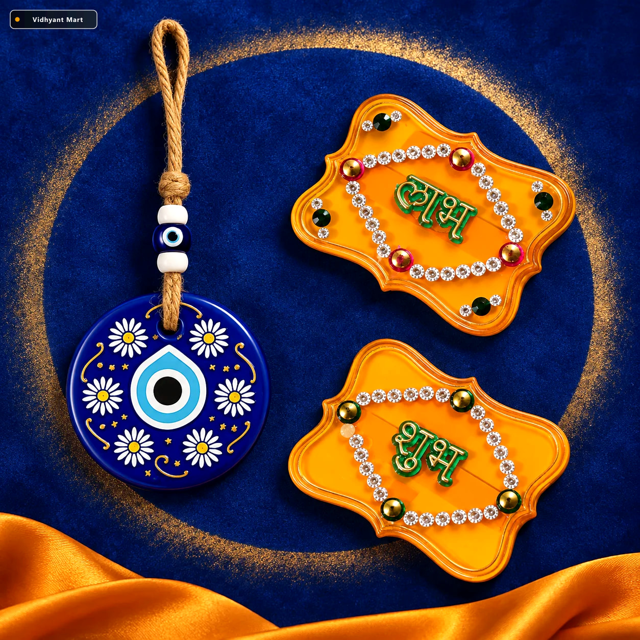 Vidhyant Mart Shubh Labh Evil Eye Decorative Hanging Set For Hom 2