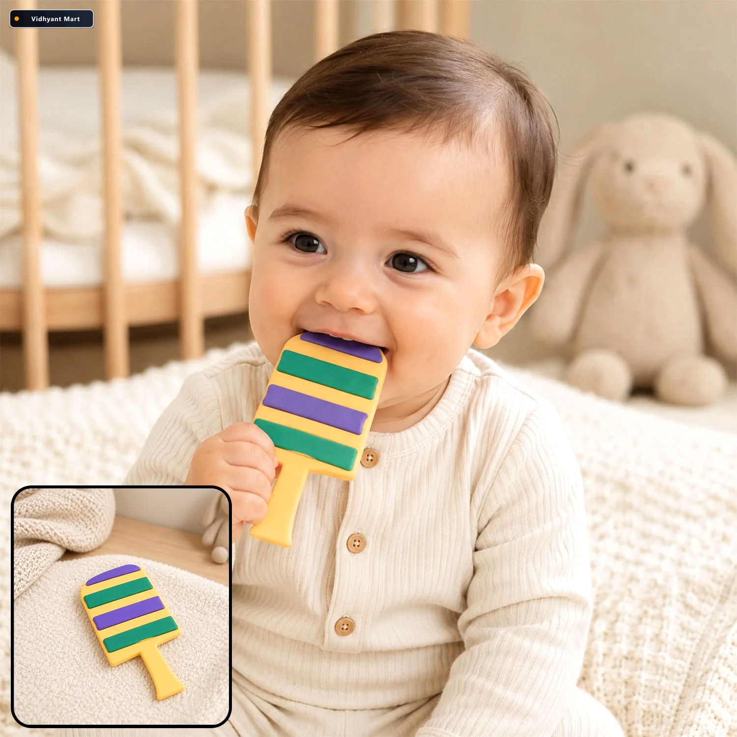 Vidhyant Mart Silicone Baby Teether Soft Bpa Free Candy Shape Ba 1