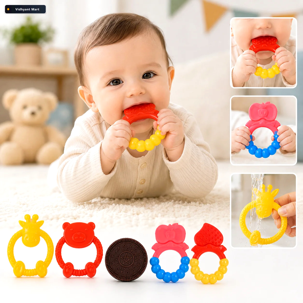 Vidhyant Mart Silicone Baby Teething Toy Soft Bpa Free Relief Fo 1