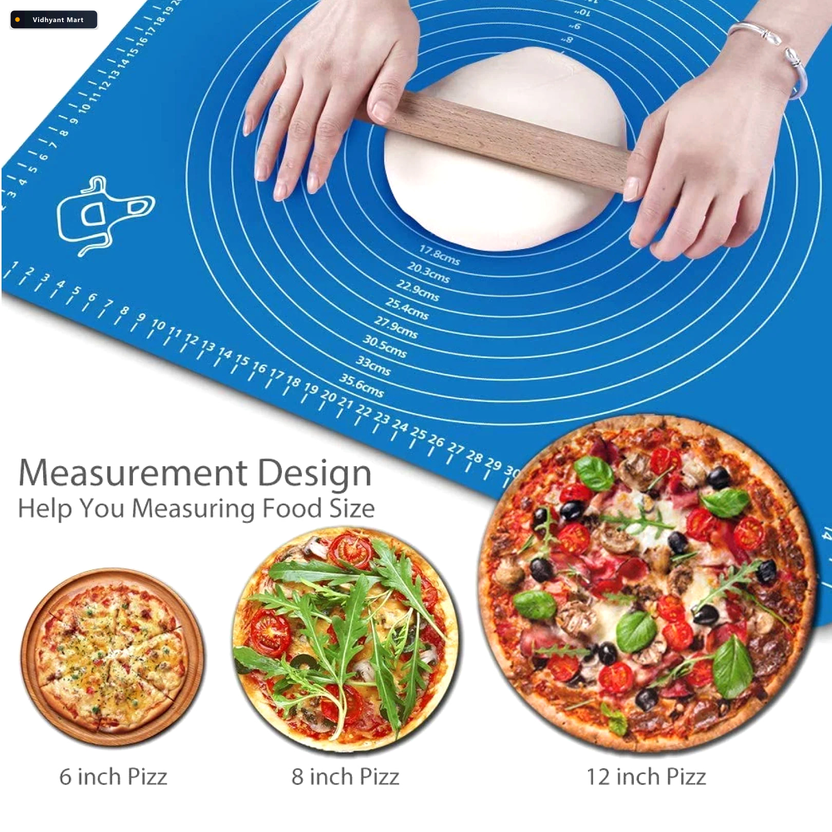 Vidhyant Mart Silicone Baking Mat Non Stick Dough Fondant Rollin 2