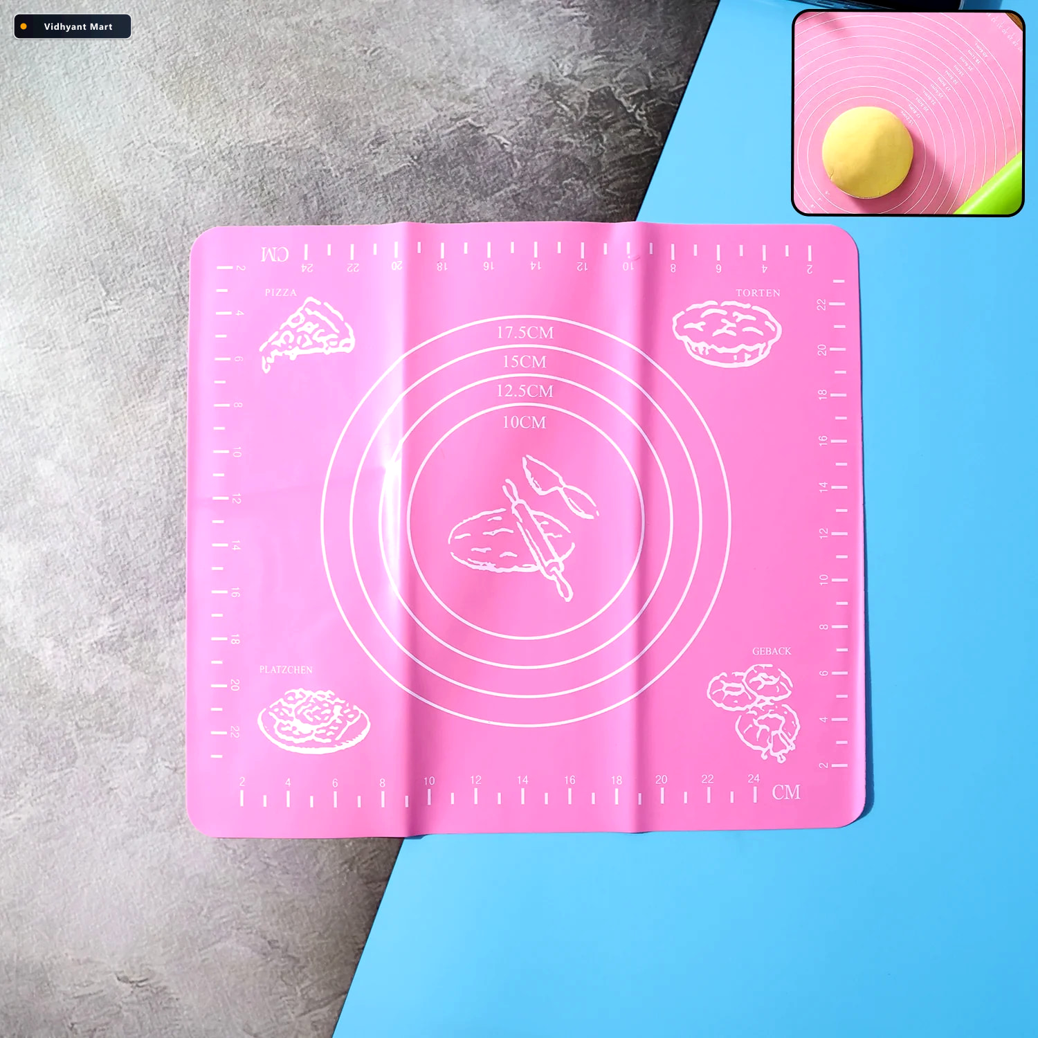 Vidhyant Mart Silicone Baking Mat Non Stick With Measurement Gui 2