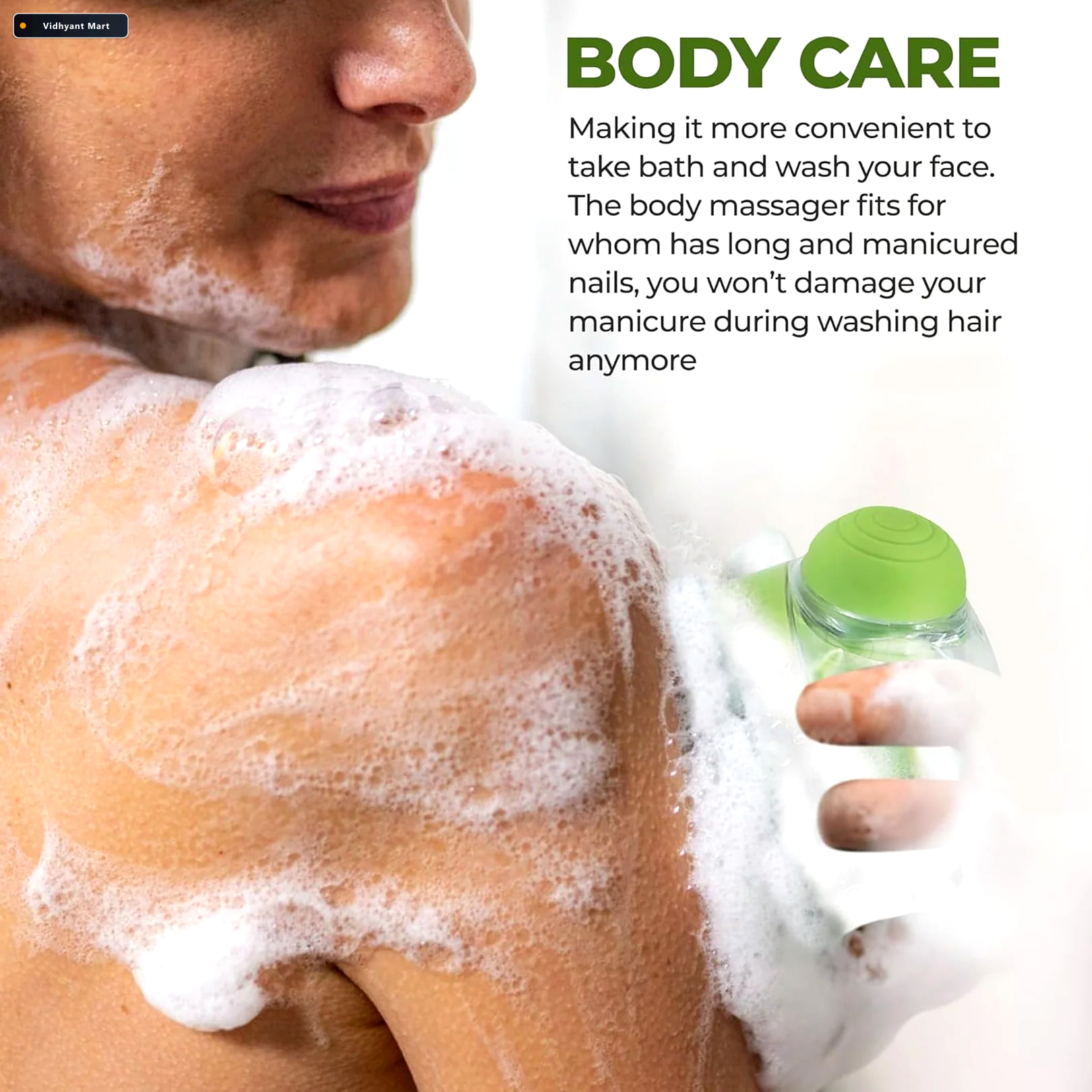 Vidhyant Mart Silicone Bath Brush Massage Shampoo Dispenser For 2