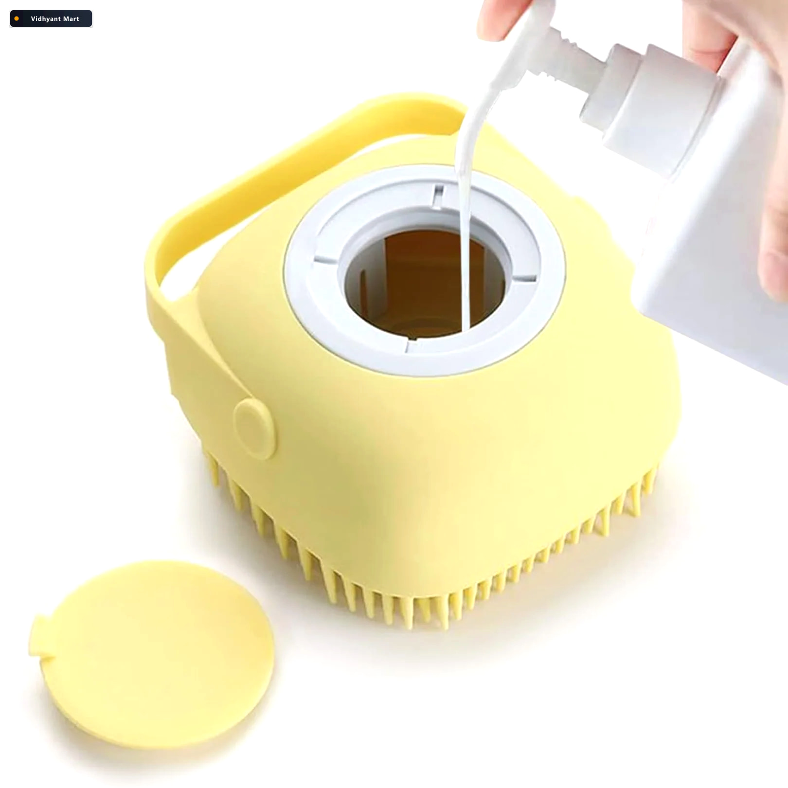 Vidhyant Mart Silicone Bath Brush Massage Shampoo Dispenser For 3