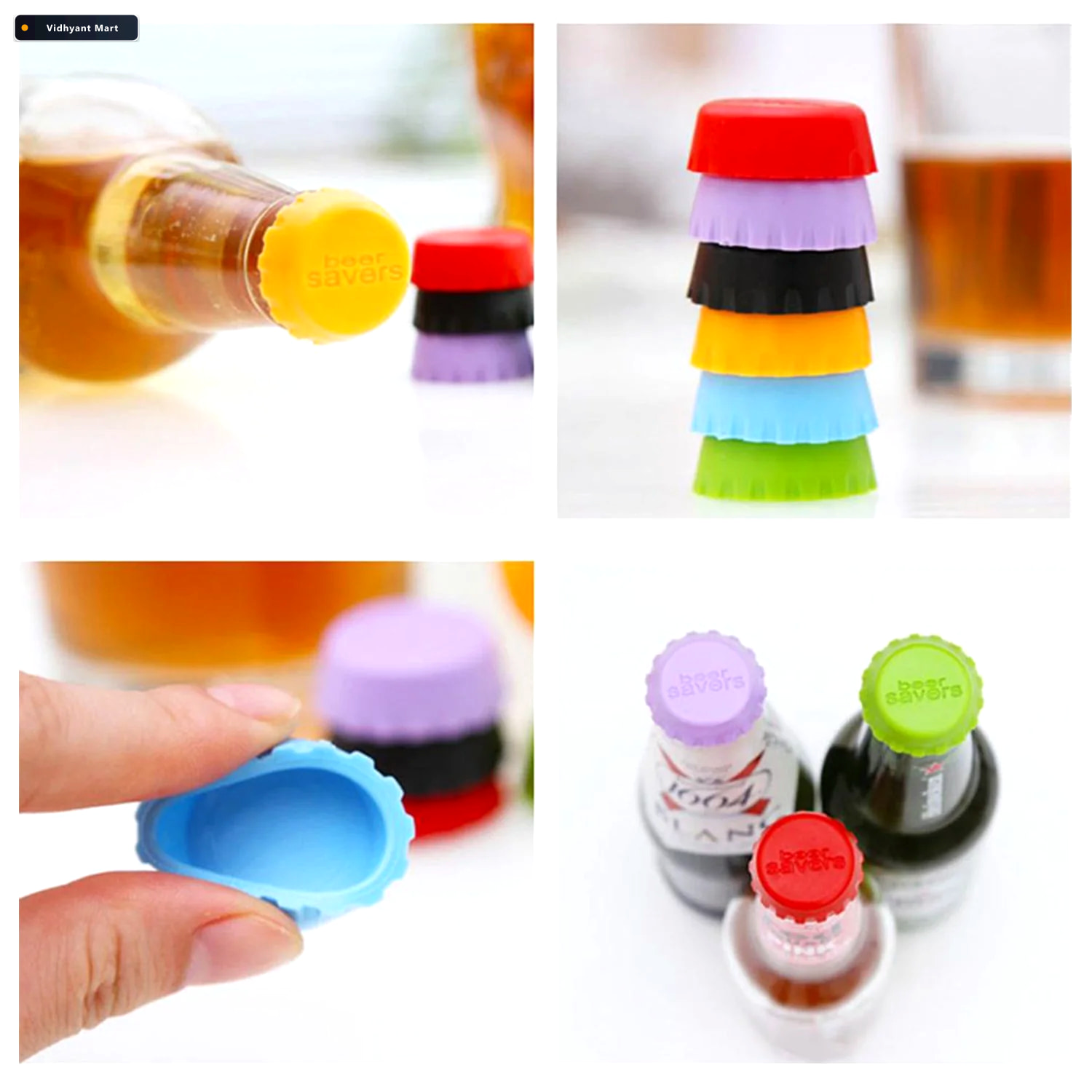 Vidhyant Mart Silicone Bottle Caps 6 Pack Reusable Soda Beer Sea 1