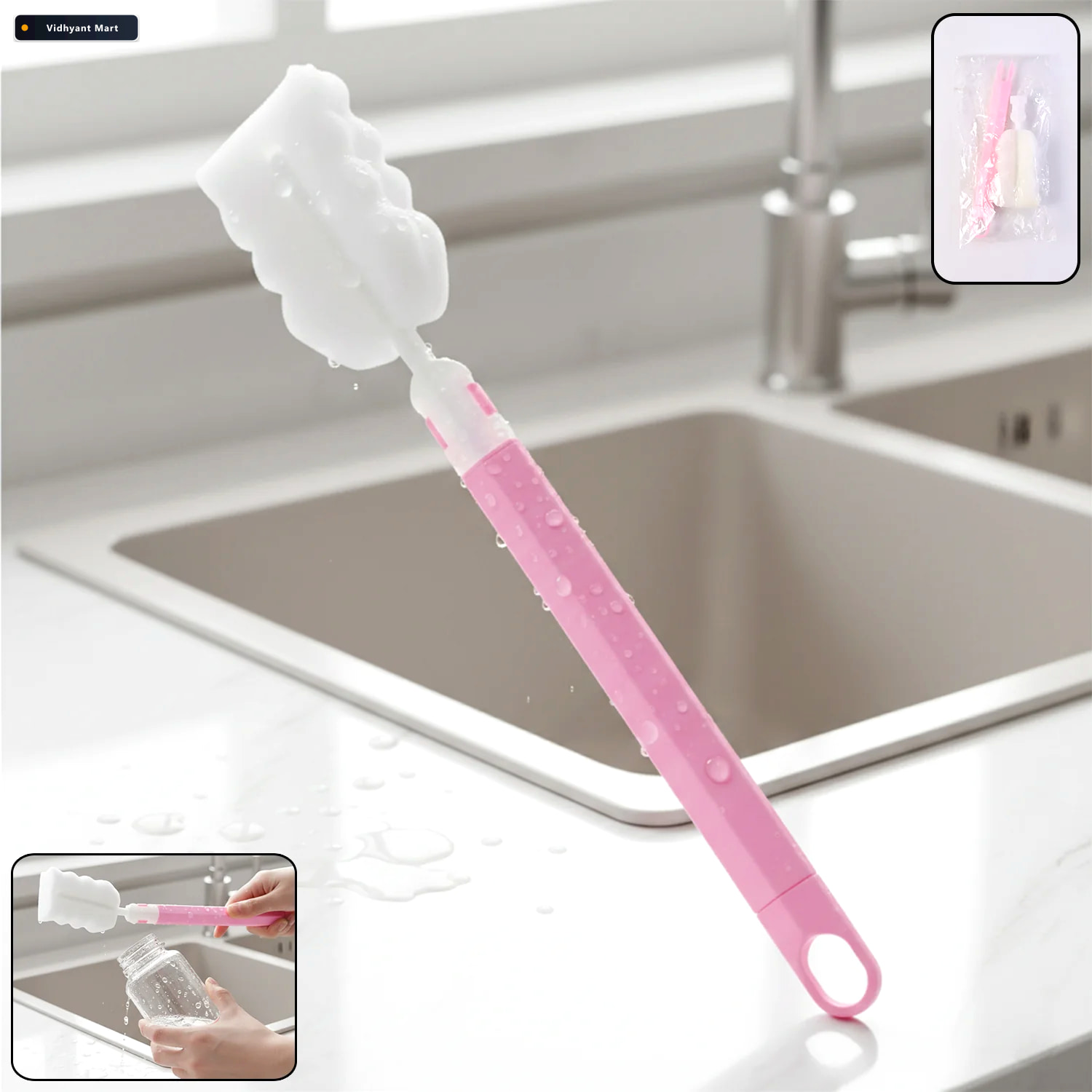 Vidhyant Mart Silicone Bottle Cleaning Brush Long Handle For Gen 1