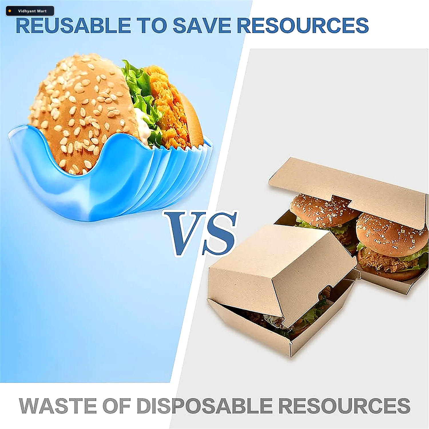 Vidhyant Mart Silicone Burger Holder Reusable Mess Free Snack Gr 2