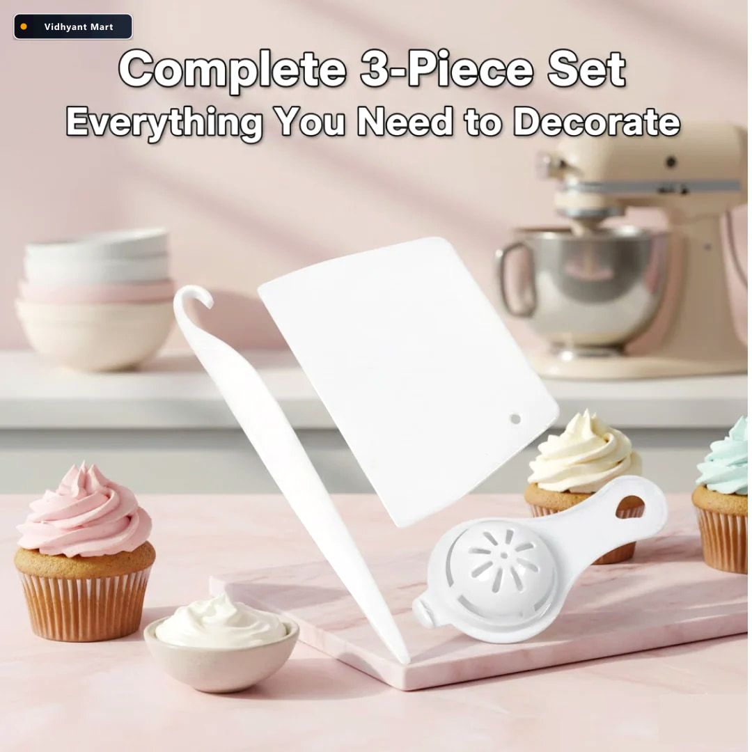 Vidhyant Mart Silicone Cake Decorating Kit 3 Piece Set Bake Dwel 3