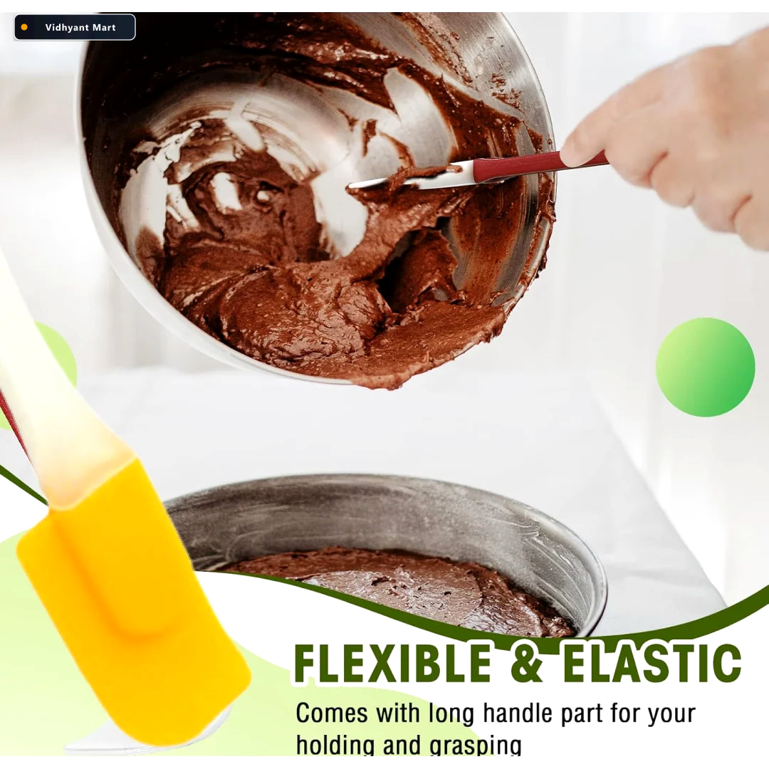 Vidhyant Mart Silicone Cooking Spatula 18 Cm Heat Resistant Bake 2