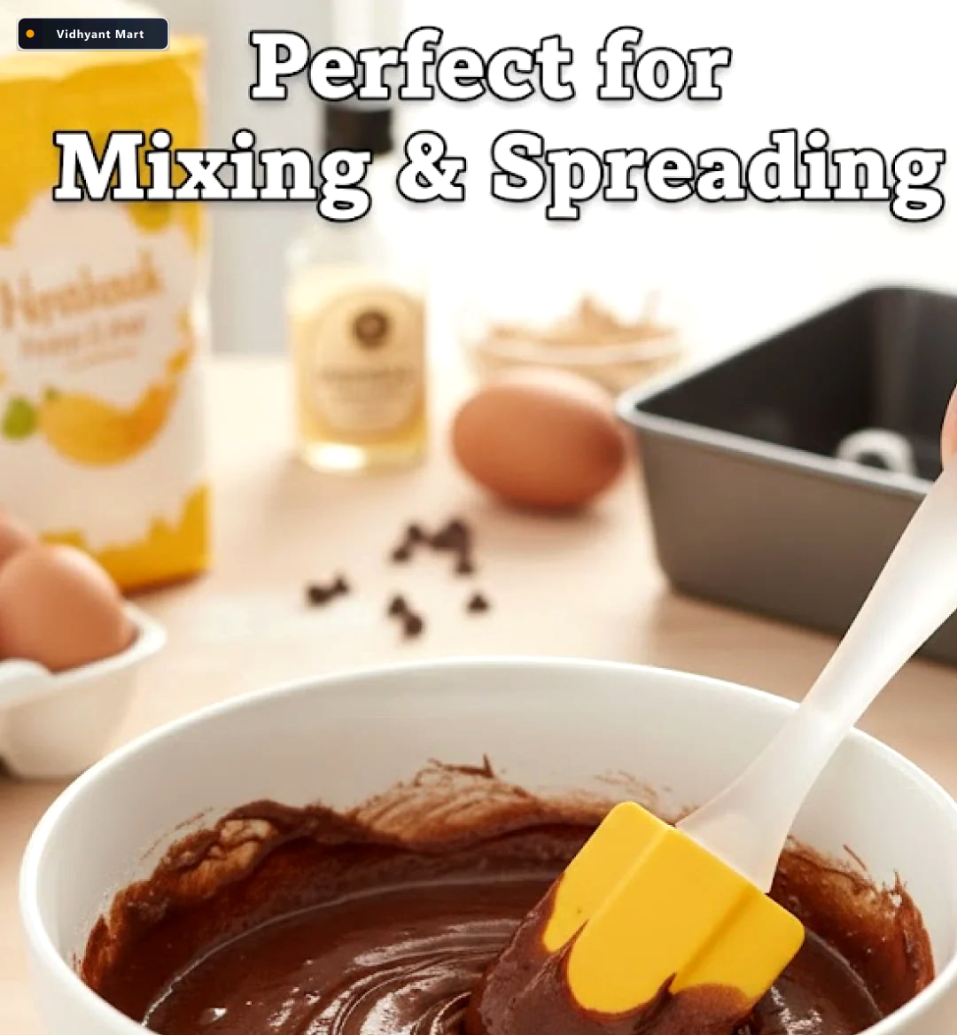 Vidhyant Mart Silicone Cooking Spatula 18 Cm Heat Resistant Bake 3