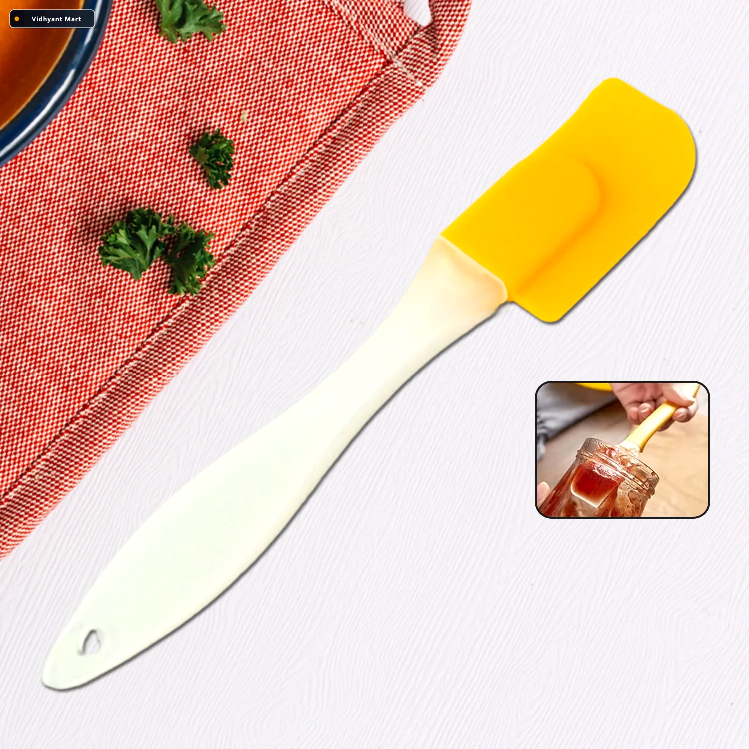 Vidhyant Mart Silicone Cooking Spatula Heat Resistant 18 Cm Bake 1
