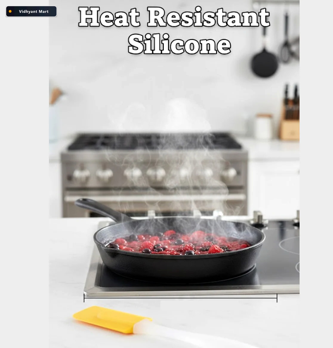 Vidhyant Mart Silicone Cooking Spatula Heat Resistant 18 Cm Bake 4