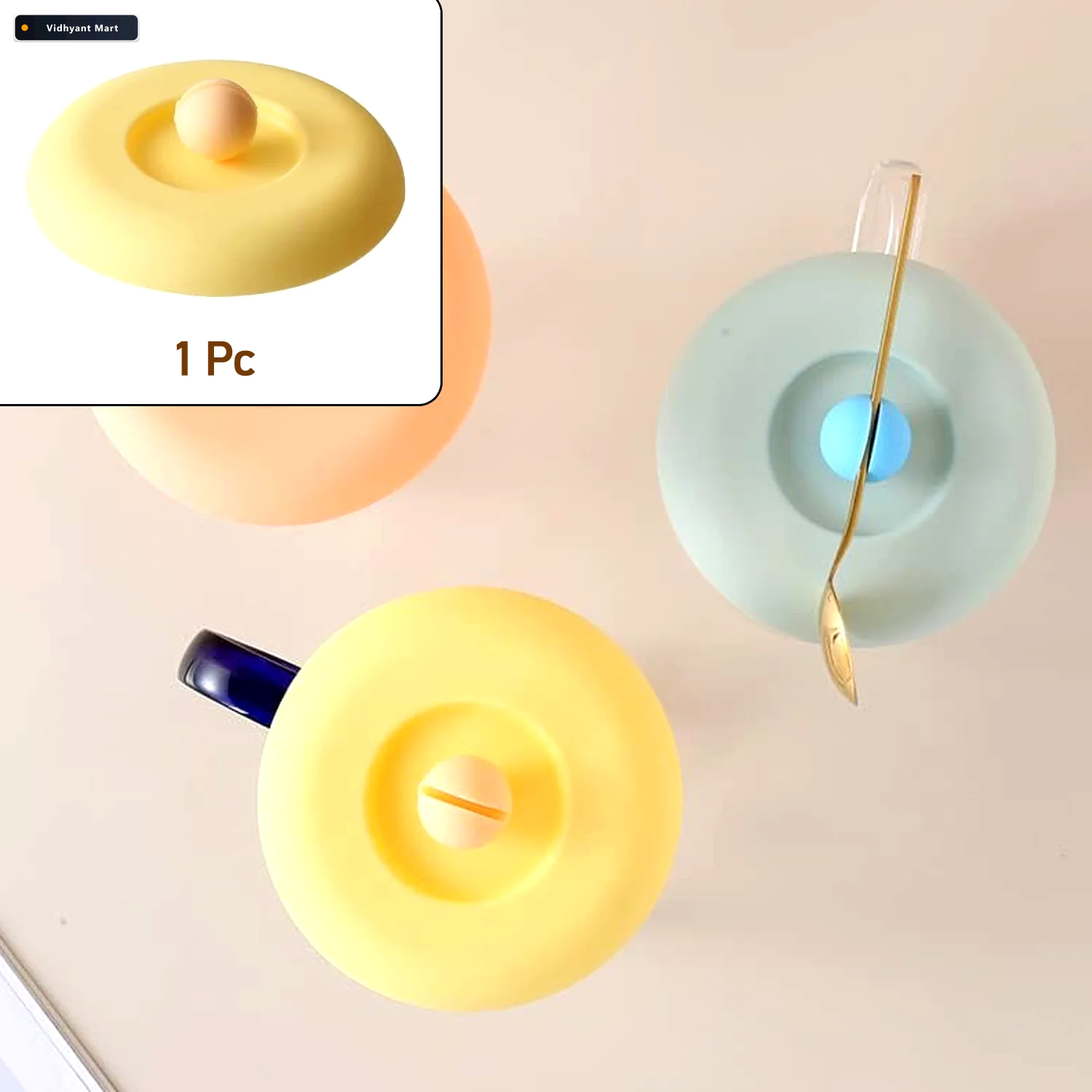 Vidhyant Mart Silicone Cup Lid Airtight Seal For Mugs Cups Tidy 1