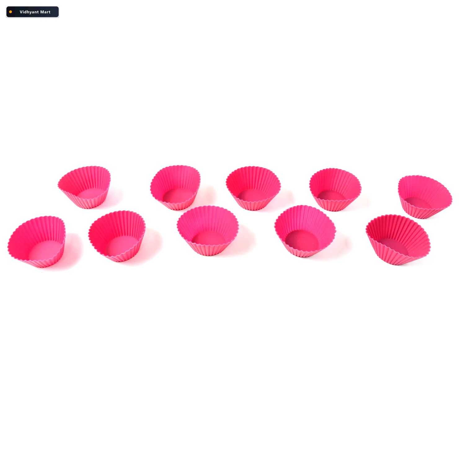 Vidhyant Mart Silicone Cupcake Moulds Flexible Non Stick Set Of 4