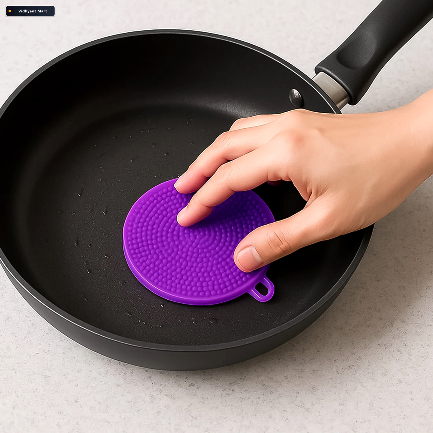 Vidhyant Mart Silicone Dish Scrubber Mildew Free Heat Resistant 1