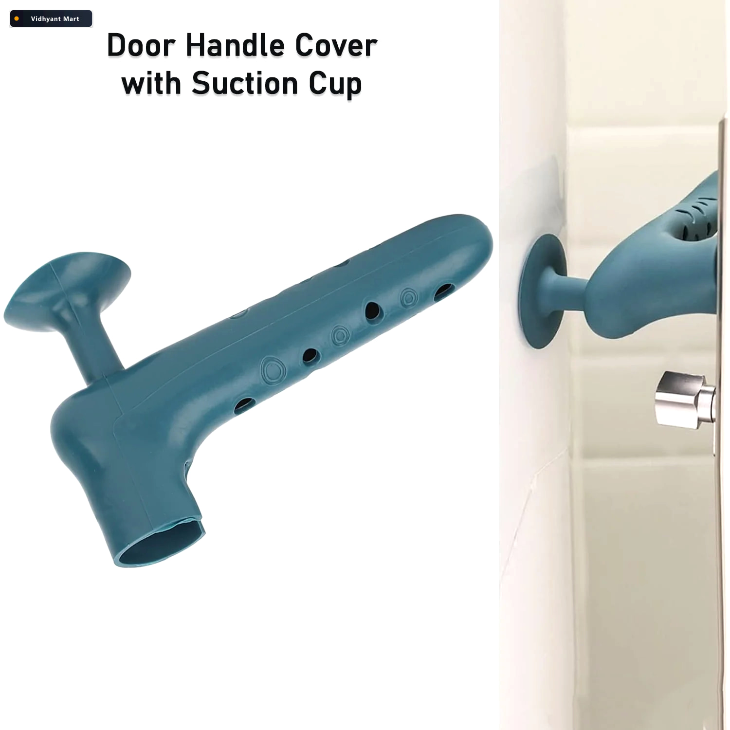 Vidhyant Mart Silicone Door Handle Cover Quiet Anti Static Prote 1