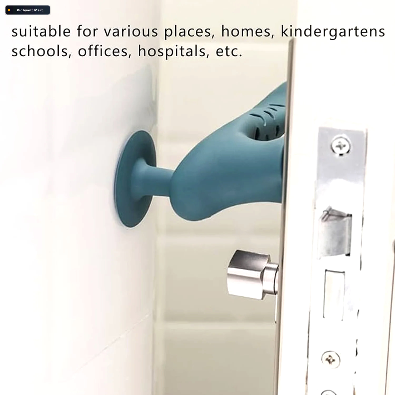 Vidhyant Mart Silicone Door Handle Cover Quiet Anti Static Prote 3