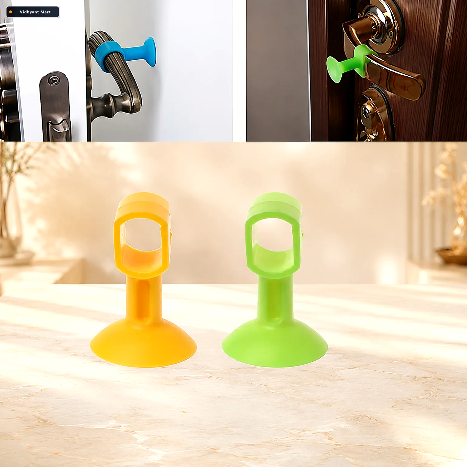 Vidhyant Mart Silicone Door Stopper Suction Wall Protector 2 Pac 1