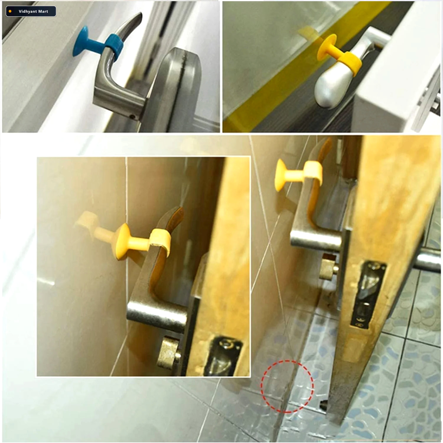 Vidhyant Mart Silicone Door Stopper Suction Wall Protector 2 Pac 2