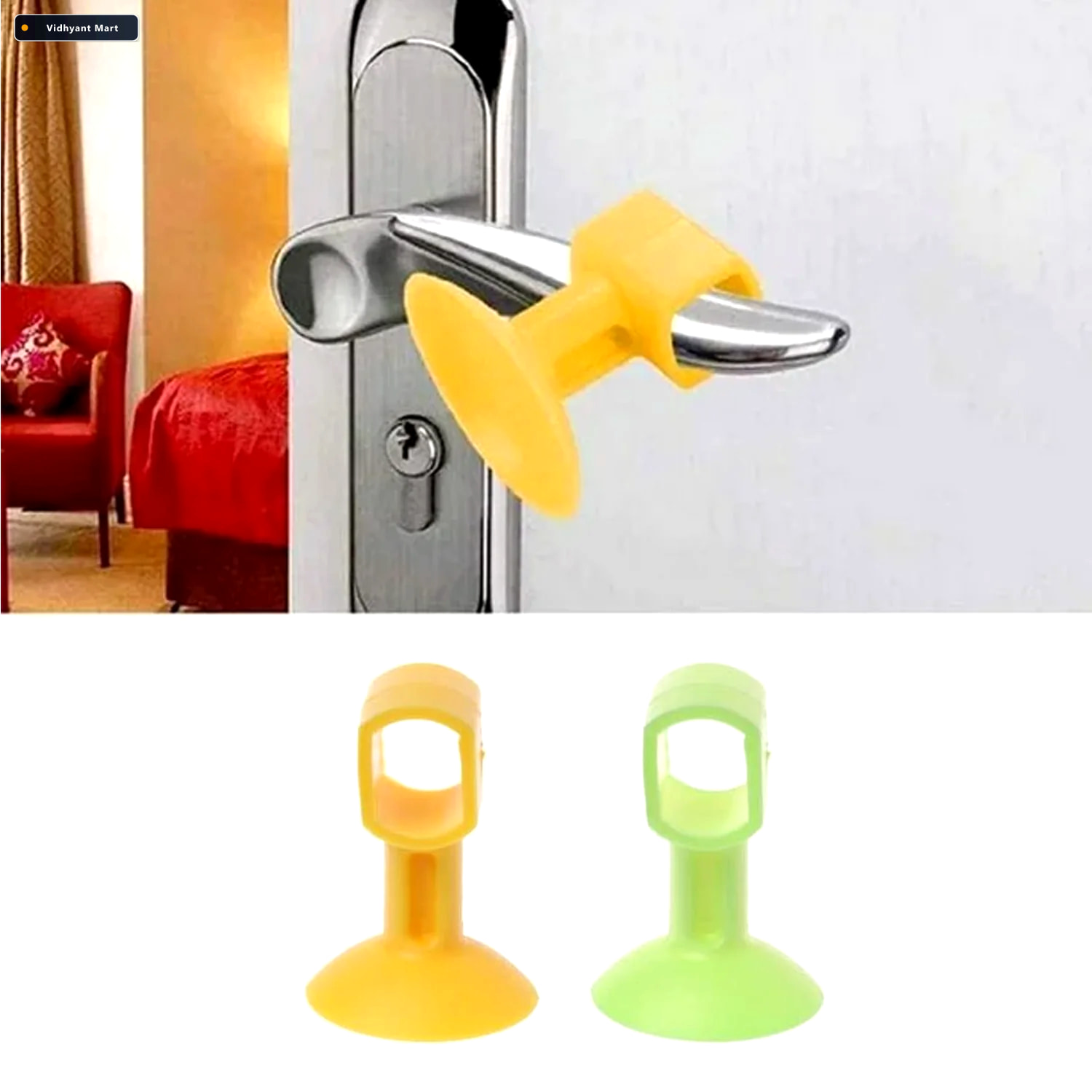 Vidhyant Mart Silicone Door Stopper Suction Wall Protector 2 Pac 3