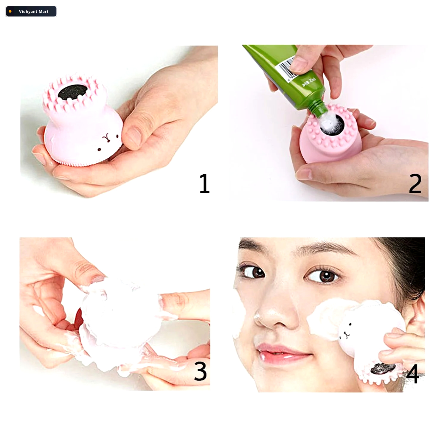 Vidhyant Mart Silicone Facial Cleansing Brush Octopus Shape Gent 4