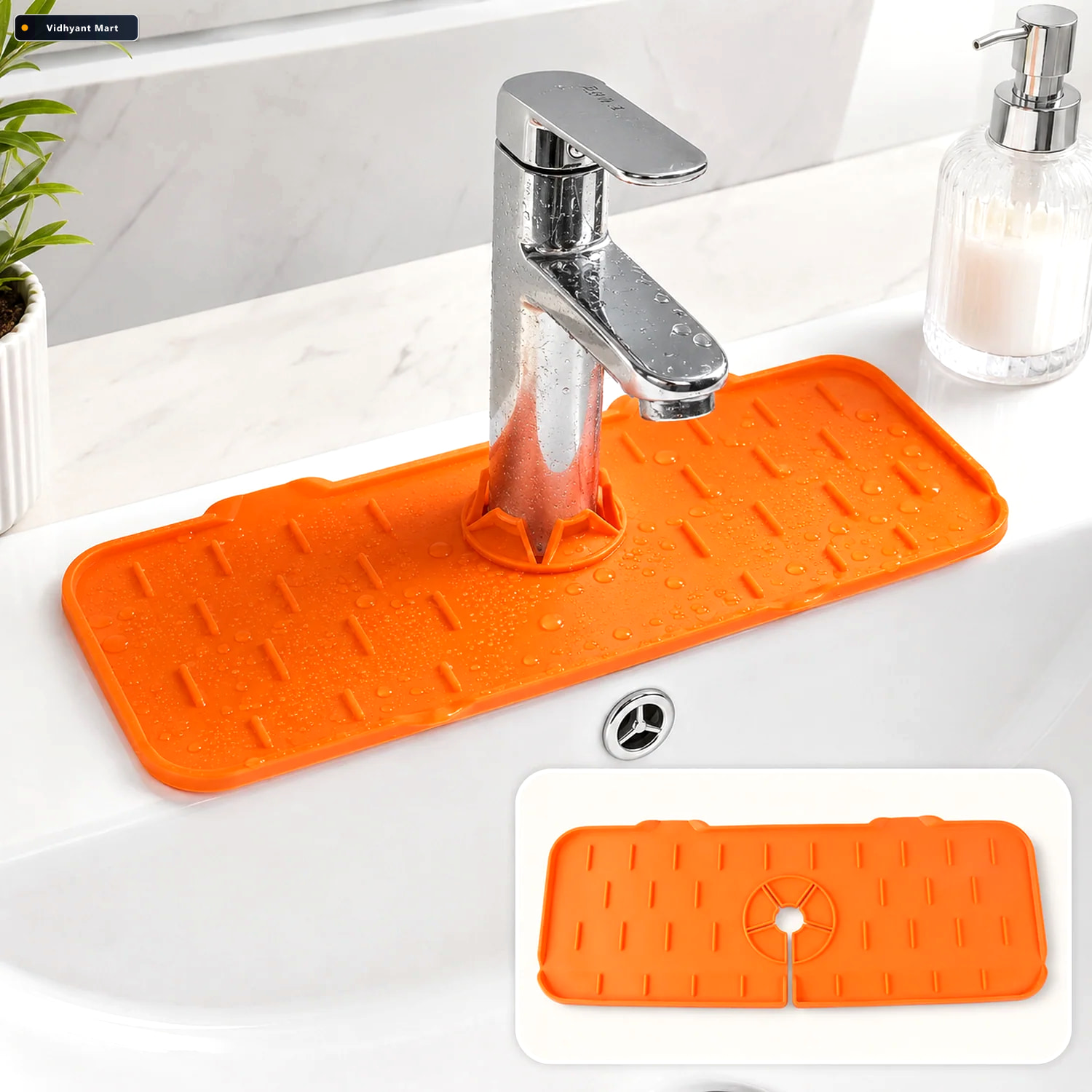 Vidhyant Mart Silicone Faucet Splash Guard Mat Drip Protector Fo 1