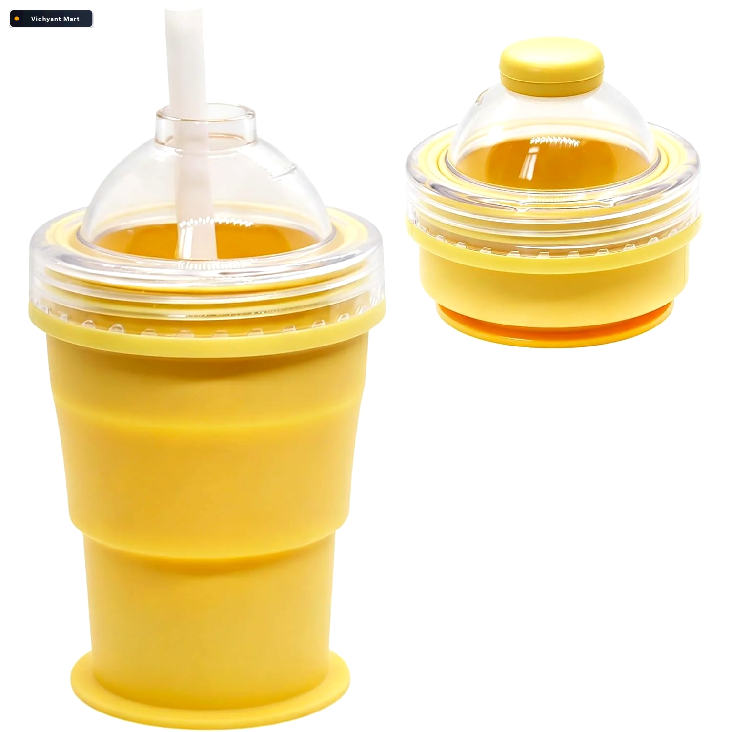 Vidhyant Mart Silicone Foldable Collapsible Travel Cup With Stra 4