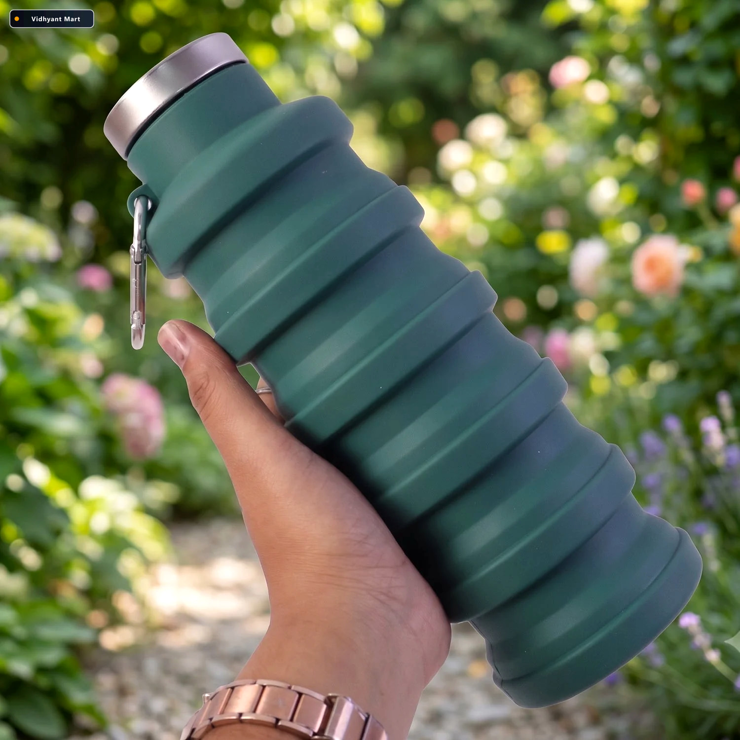 Vidhyant Mart Silicone Foldable Water Bottle For Travel And Spor 2