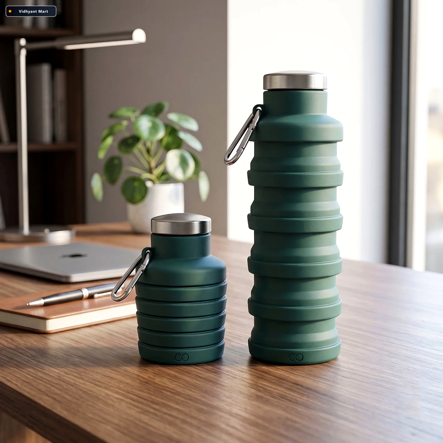 Vidhyant Mart Silicone Foldable Water Bottle For Travel And Spor 3
