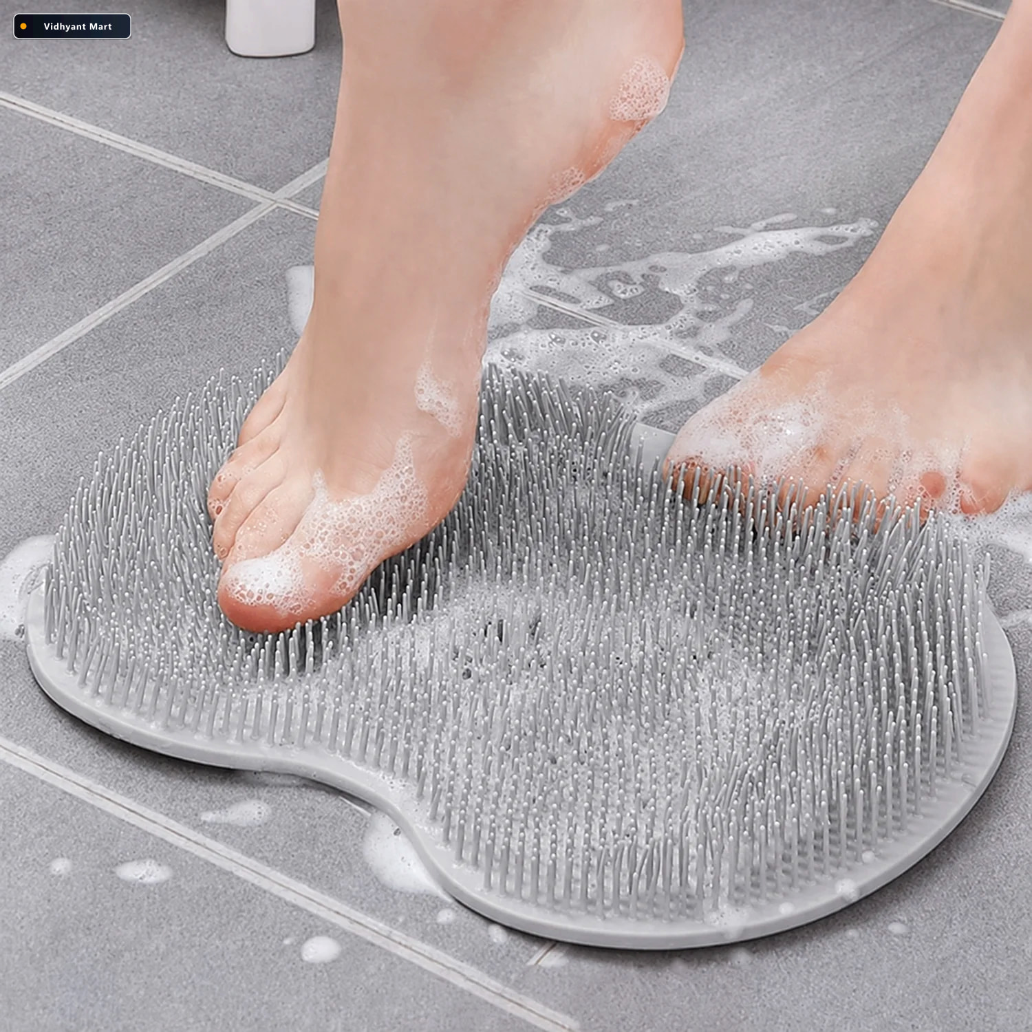 Vidhyant Mart Silicone Foot Scrubber Mat Soft Bristles For Easy 1