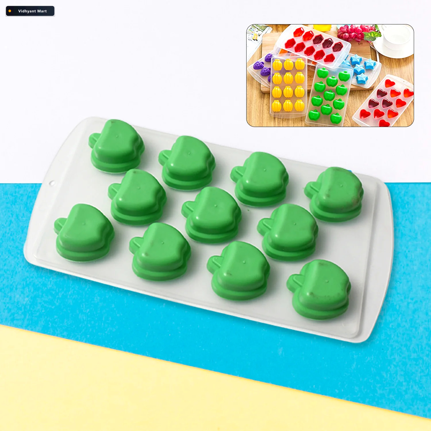 Vidhyant Mart Silicone Fruit Shape Ice Cube Tray 1