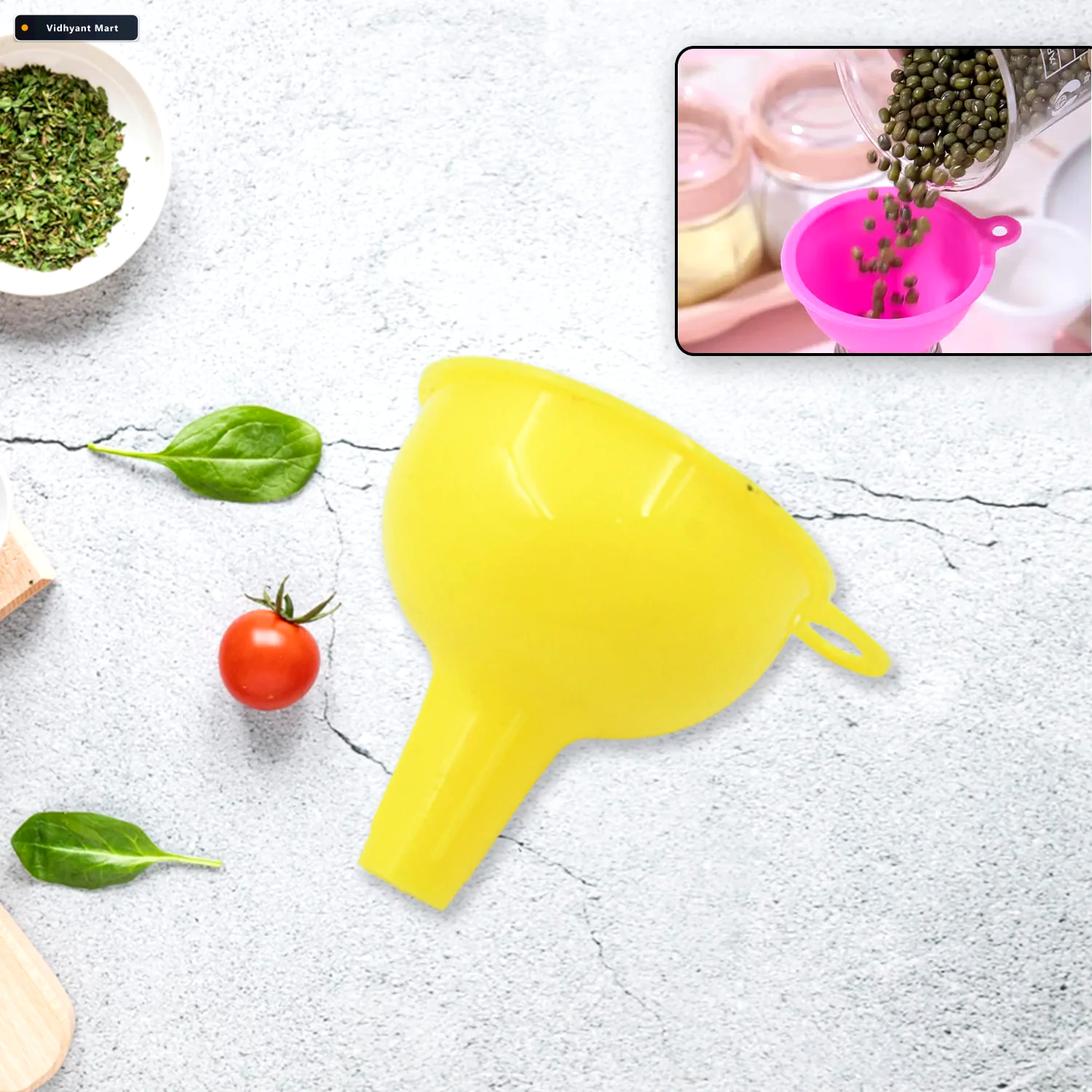 Vidhyant Mart Silicone Funnel Food Grade Easy Pouring For Kitche 1