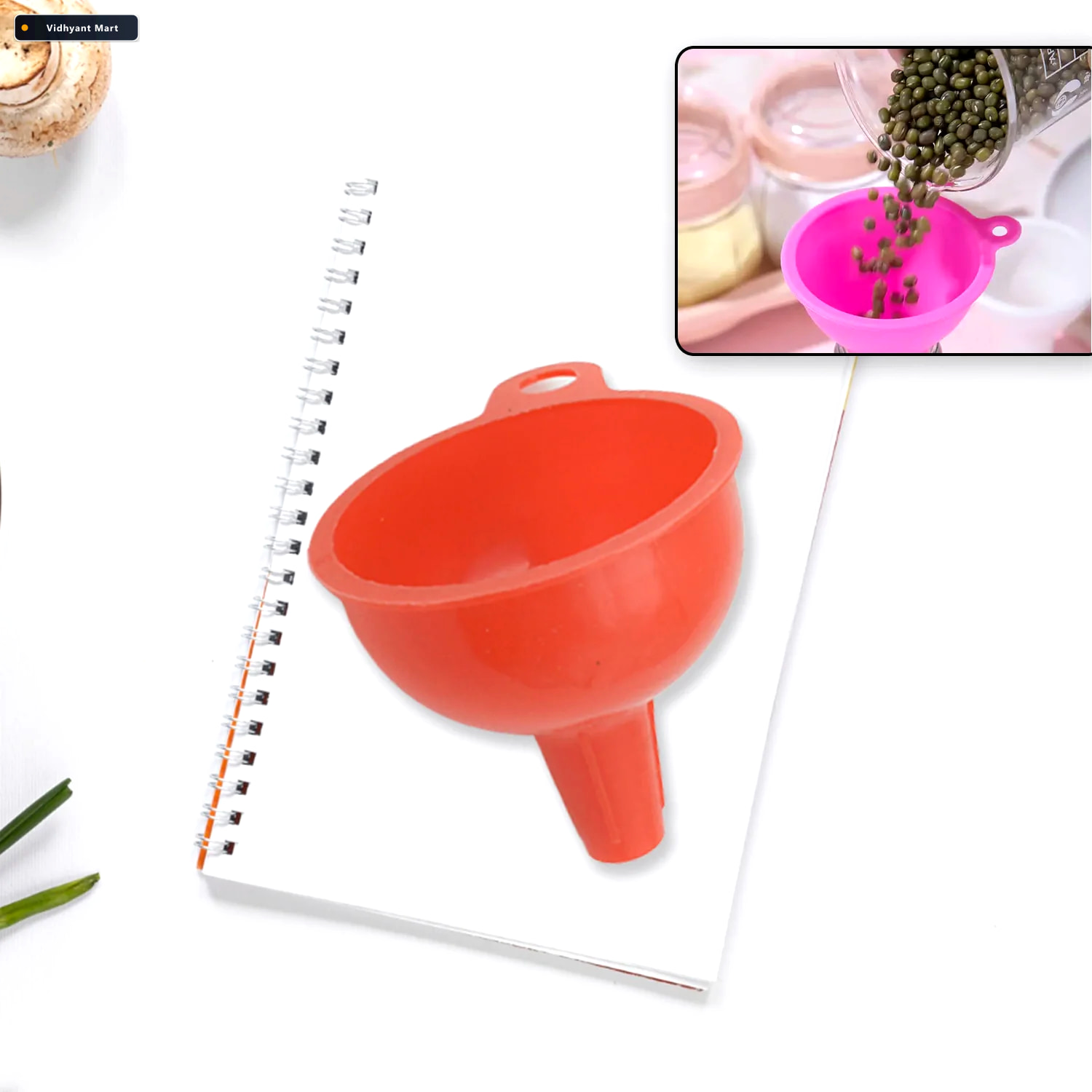 Vidhyant Mart Silicone Funnel Food Grade Easy Pouring For Kitche 2
